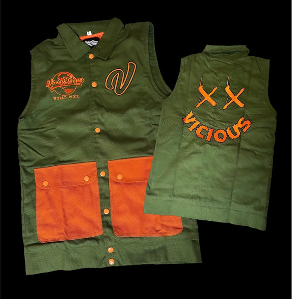 WorkerMan Vest (Olive/Orange) Preorder